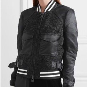 Veronica Beard Jones Mixed Media Lace Bomber Sz 8. Super cool jacket- fits 6-8 M